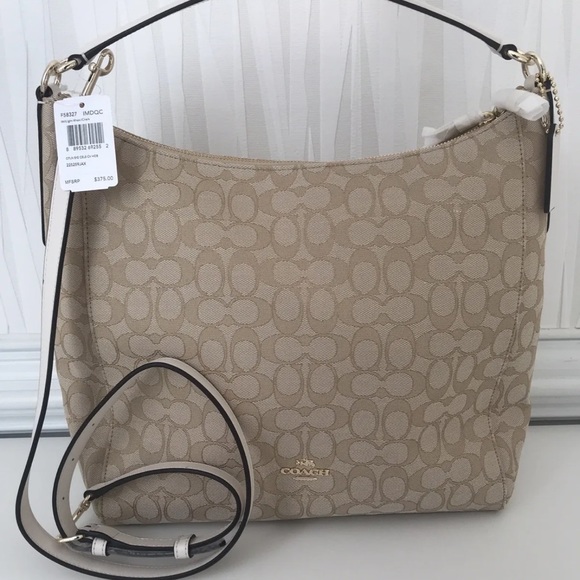 NWT COACH SIGNATURE CELESTE CONVERTIBLE HOBO F58327 CHALK - Picture 8 of 11